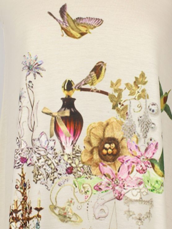T-Shirt - Vintage Flakon Vögel Blumen
