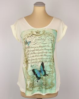 T-Shirt - umgenäht - Vintage Schmetterling Gedicht